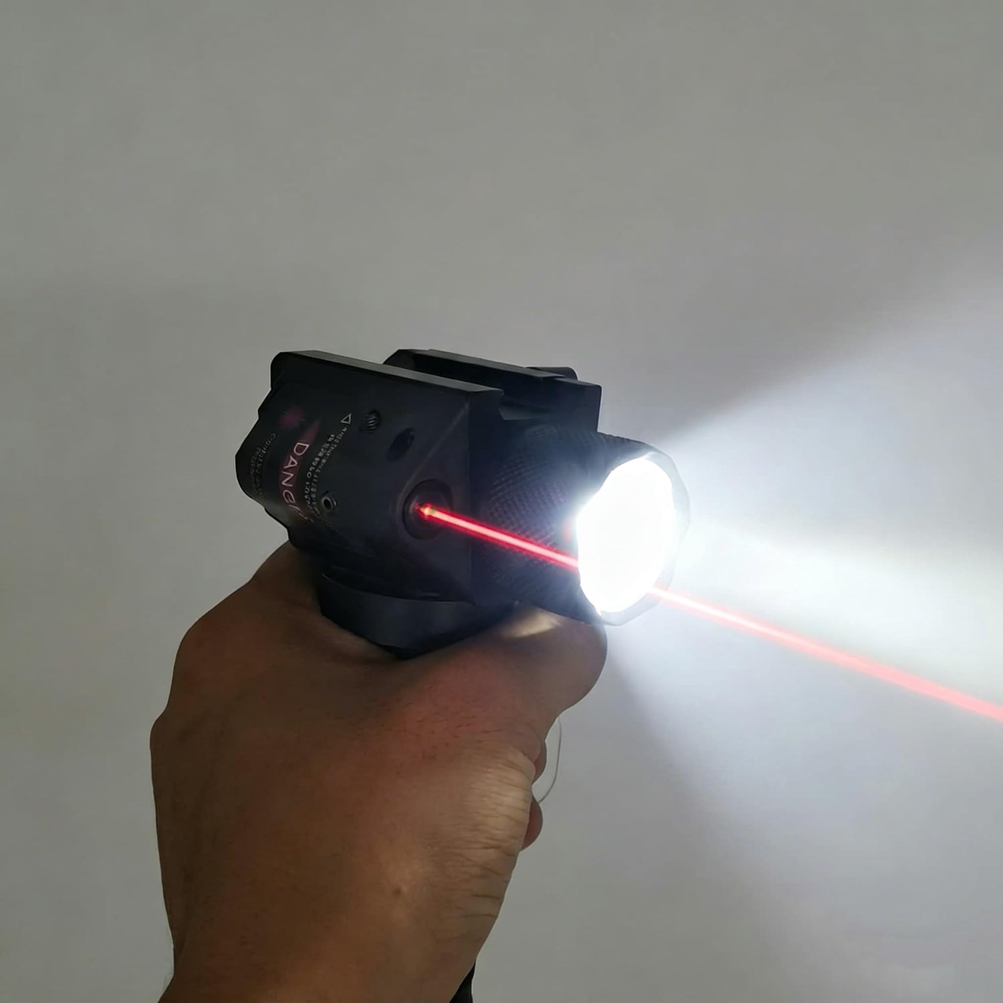 NJTY Picatinny Mounted 600 Lumens Flashlight Red Laser Sight Combo, 600 Lumens Adjustable Brightness with Strobe & Steady Modes, Laser Class IIIA,<5mW