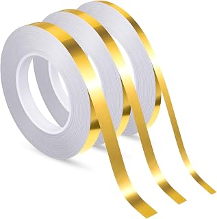 Zonon Glossy Gold Washi Tape for Wall Decor Self Adhesive 5/10/15mm