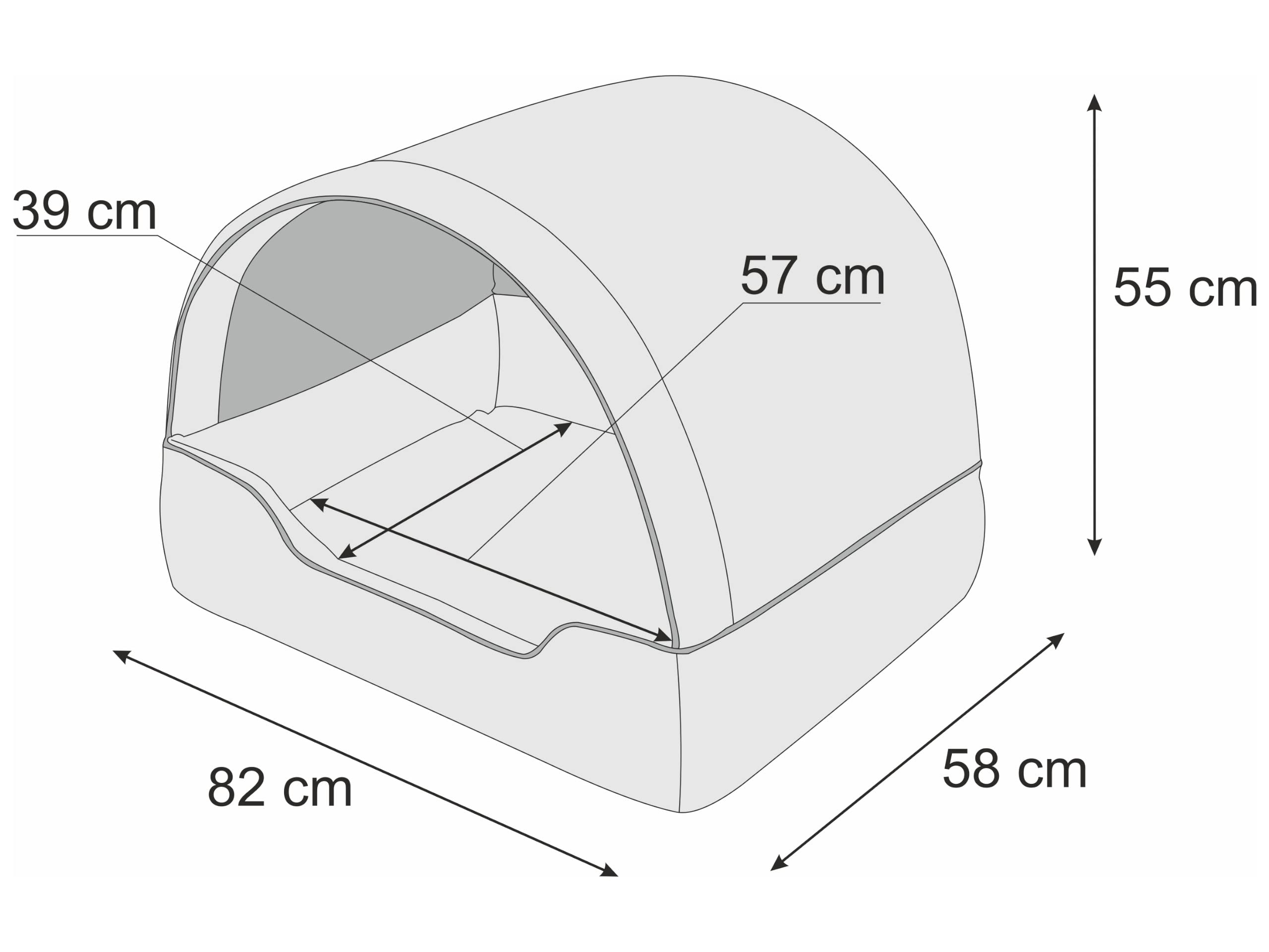 Cama para Perros y Gatos - Casa de Tela, Cueva, Caseta, Cesta, Sofá - Muebles para Animales - Beige, XL: 82 x 58 cm
