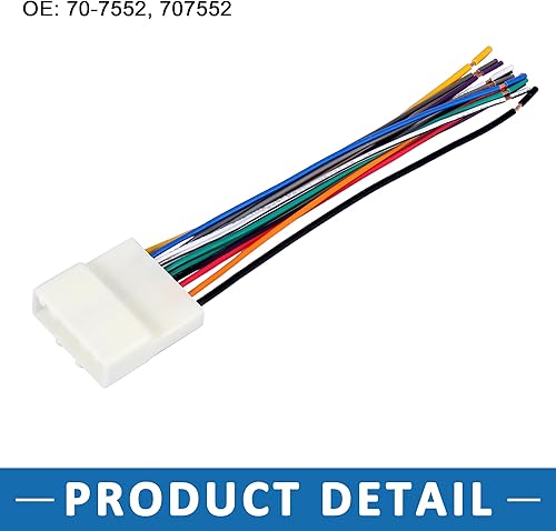 Miniatura 5 de Cable de arnés de cableado para reproductor de CD estéreo para coche 70-7552 Enchufe adaptador de radio para Nissan Versa 2007-2012