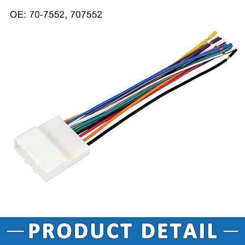 Miniatura 5 de Cable de arnés de cableado para reproductor de CD estéreo para coche 70-7552 Enchufe adaptador de radio para Nissan Versa 2007-2012