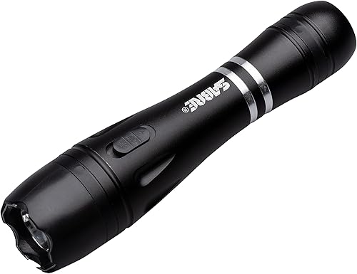 SABRE Pistola de electrochoque táctica 2 en 1 con linterna LED, pistola de electrochoque de autodefensa con carga de 2.517 µC que produce dolor