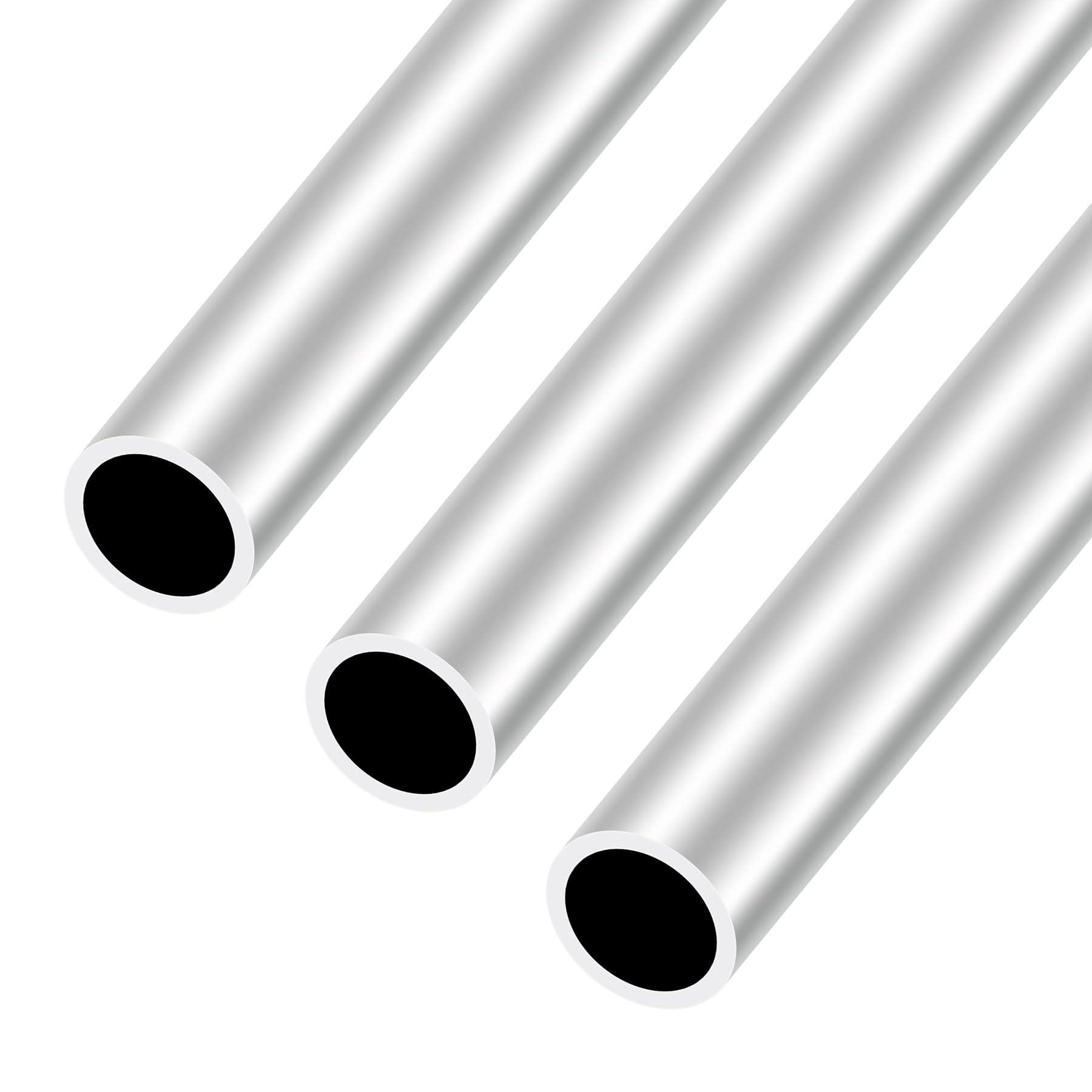 Imeistek Silver 6063 Aluminium Round Tubes,20Mm Od,16Mm Id,300Mm Length Seamless Straight Round Tubing For Industrial,Decorative,Architectural(3Pcs)