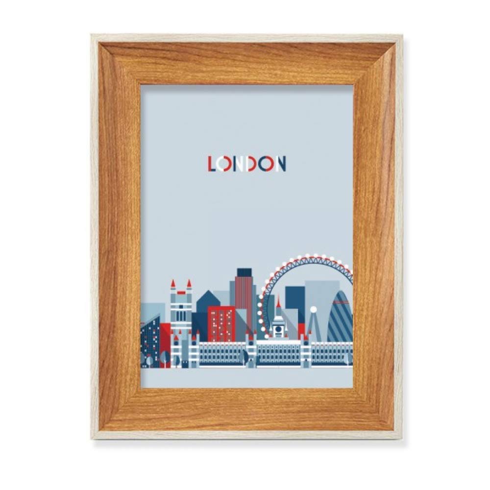 Cadre photo en bois bureau Londres bleu pour décorer votre salon