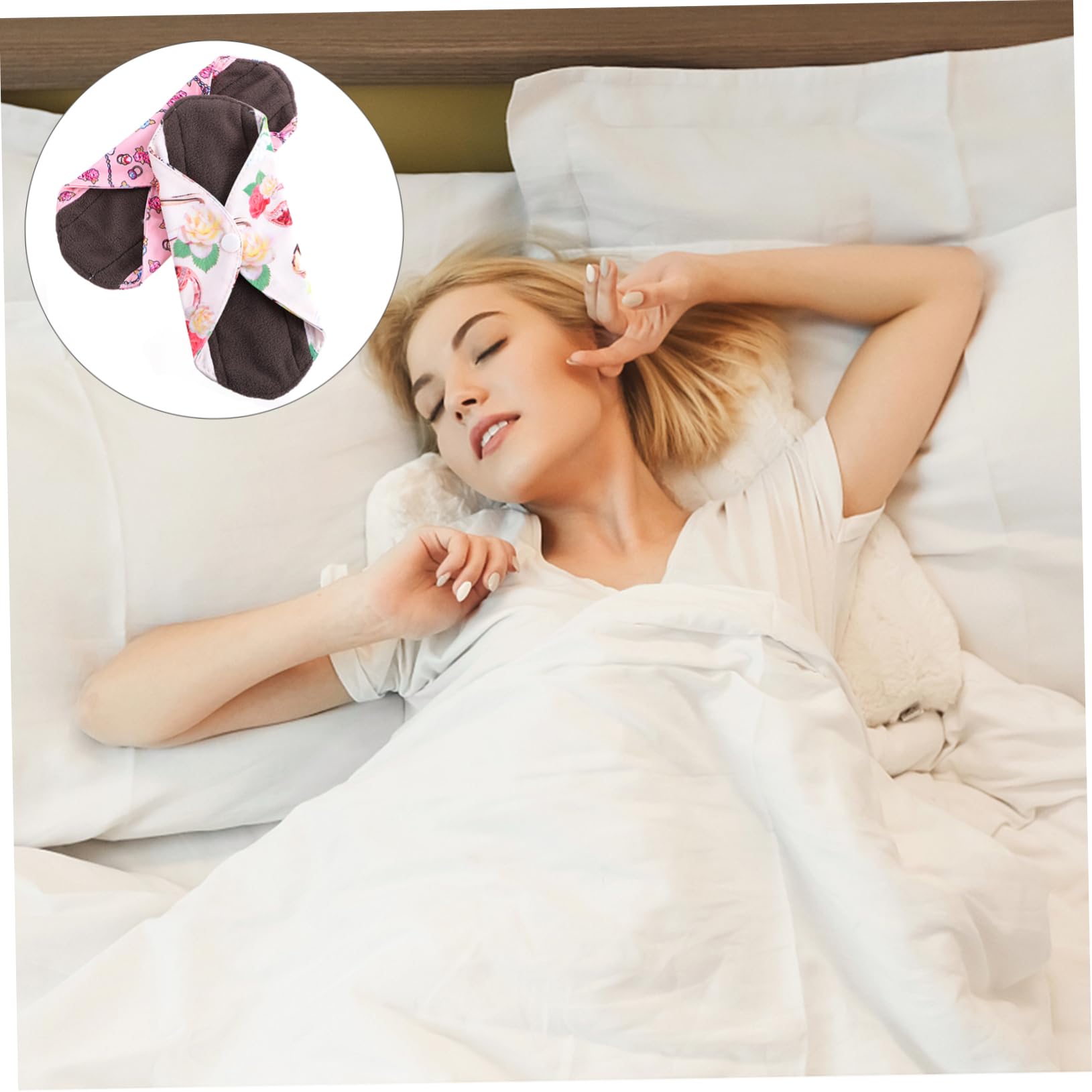 FRCOLOR 3 Sätze Waschbare Tante-handtuchauflage Wattepads Für Die Periode Frauen Menstruationspads Slipeinlagen Aus Stoff Sanitär Storage Bag Damenbinden Damenbinde Für Mädchen 5 Stück * 3