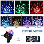 Party Disco Ball Dj Dance Lights Disco Strobe Rave Sound Activated Projector Effect Stage Light Remote Control for Birthday Xmas Wedding Bar Kids Christmas Glow Party - Image 2