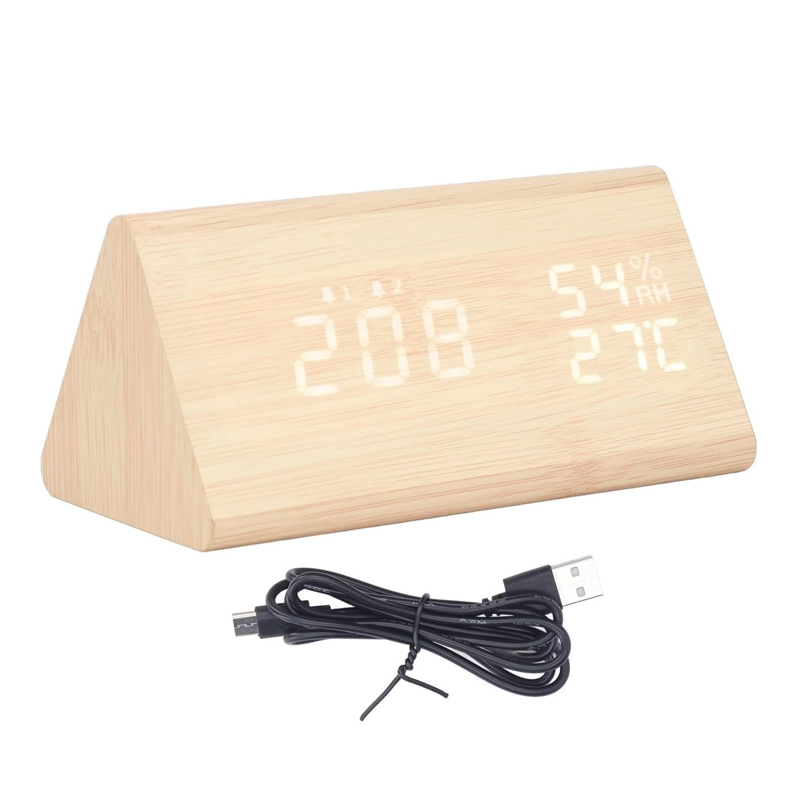 Reloj despertador digital con control de voz y pantalla LED inteligente para el dormitorio
