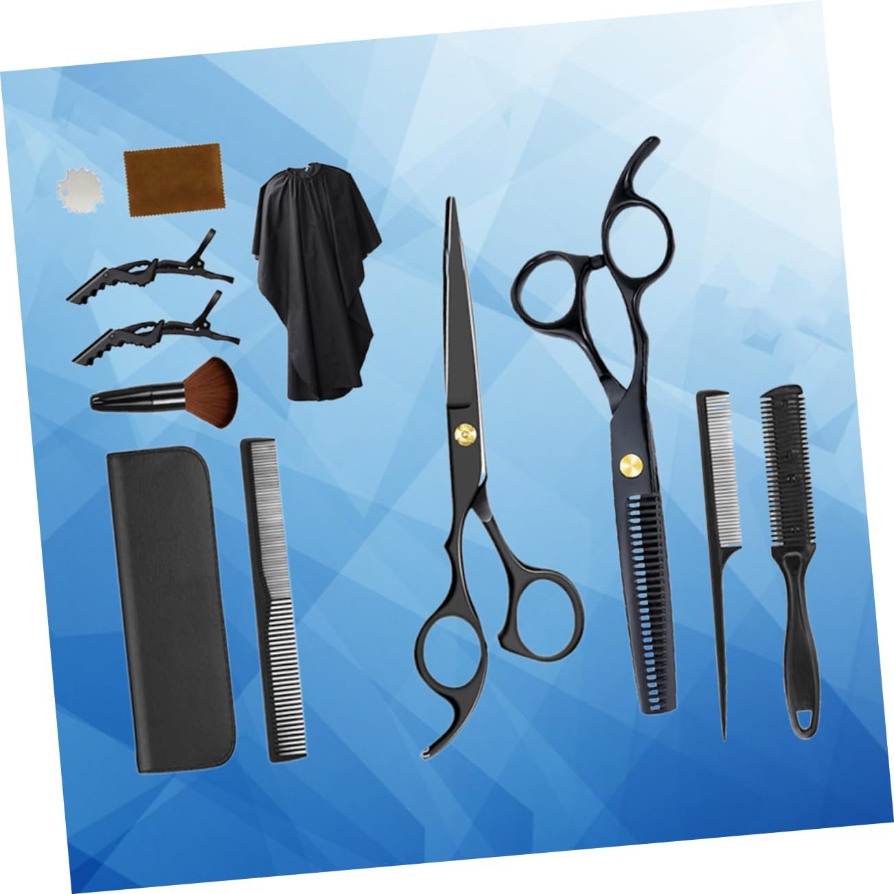 CANIGHT 1set Professional Hairdressing Scissors Kit Hair Cutting Tools Set Flat and Thinning Shears Ergonomic Design for Home Barber Shop Use Lightweight and Compact