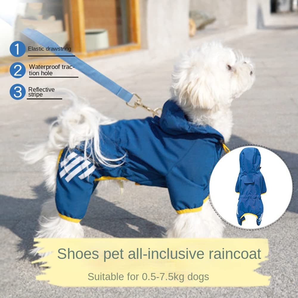 Chubasquero para Perros, Poncho Impermeable for Perros, Todo Incluido, for Cuatro Patas, Ropa for Mascotas de Lluvia, for pequeños y medianos(Blue,XXL)