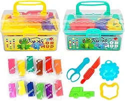 2 Maletas de Massinhas 19 Peças Massas e Acessórios Modelar