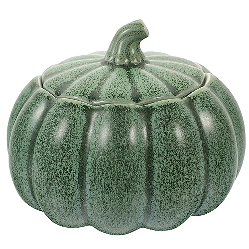 Luxshiny Glass Containers Copa Calabaza Plato Calabaza Cerámica Contenedor Galletas Dulces Sopera Olla para Sopa Vasitos Crema con Tapa Tarro Condimentos Calabaza Otoño Olla Sopa Calabazas