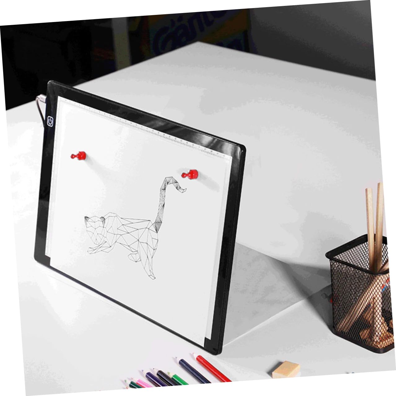 Cabilock Table Lumineuse A4 LED de Traçage Surface Acrylique, Faible Consommation, Aimantée 2 Aimants, pour Dessin et Embossage Artistique