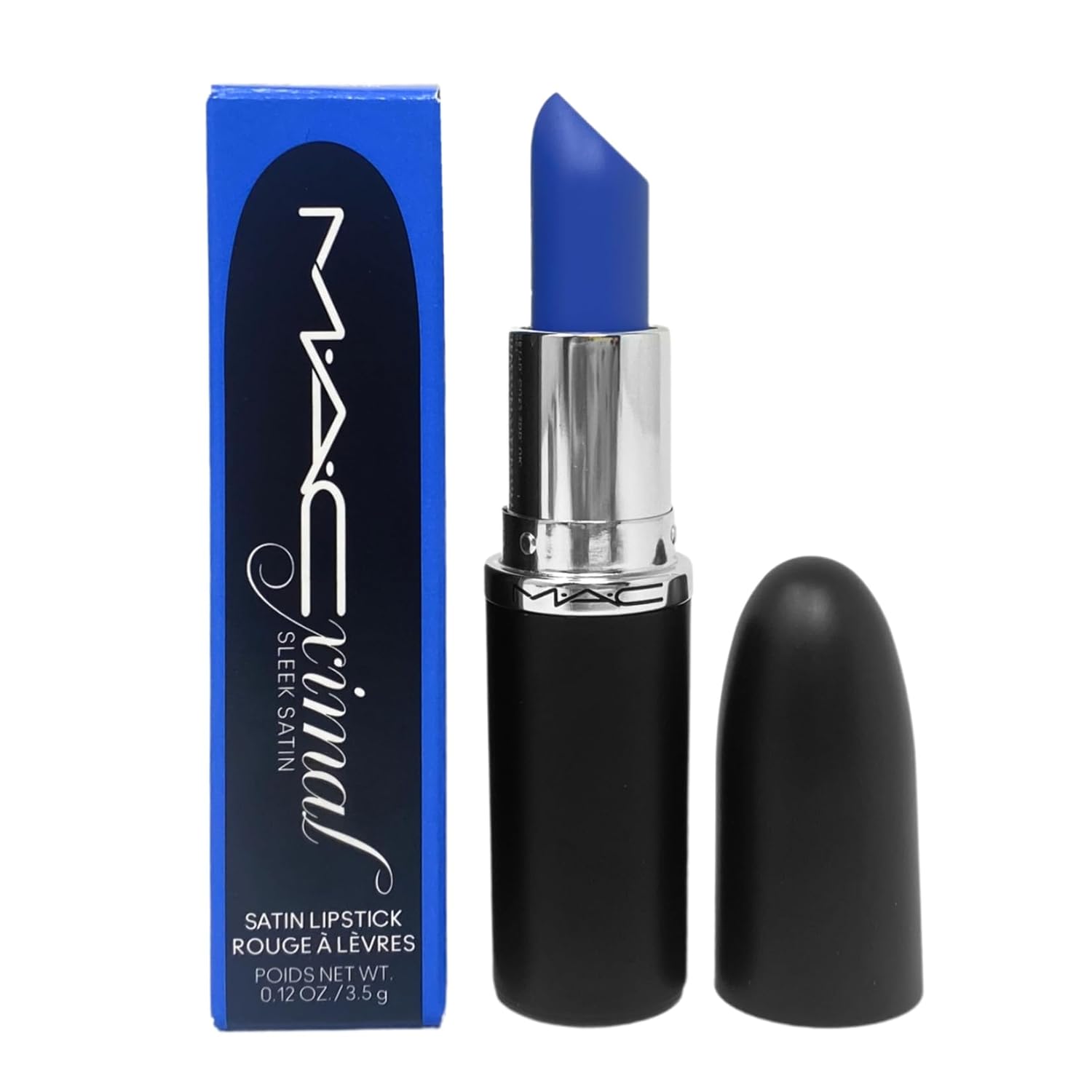 M.A.C Cosmetics M.A.Cximal Sleek Satin Lipstick – 823 Tilted Denim (Pale dusty blue) – 0.12 oz / 3.5 g