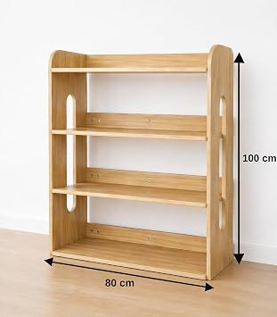 Pureza Çocuk Kitaplık & Oyuncak Rafı -4 Raflı Çok Amaçlı Düzenleyici (80X100 Cm)