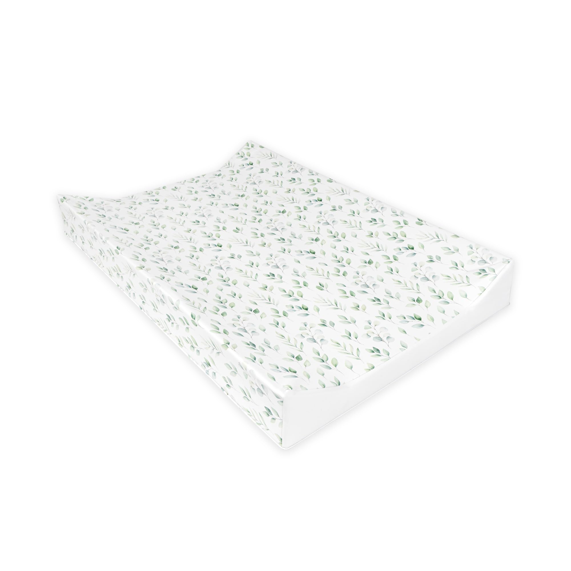 BEDEBYES Deluxe Anti Roll Wedge Baby Changing Mat, Petals, Waterproof PVC with Curved Sides, 69x45x9cm