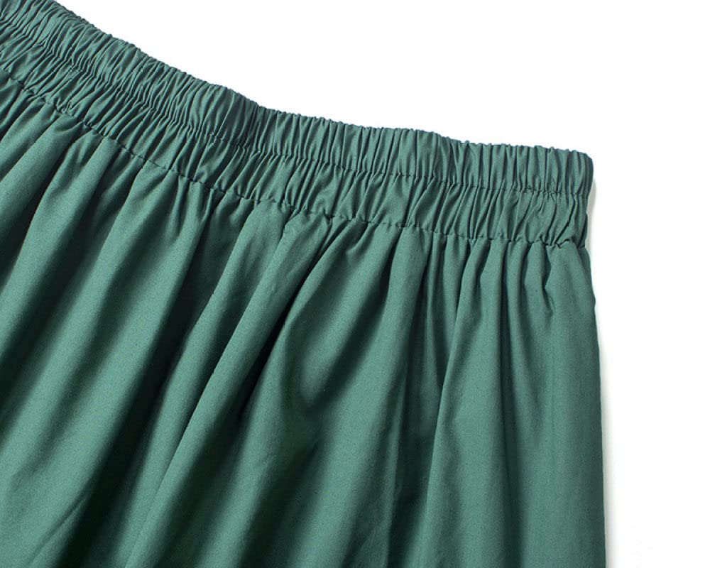 Spódnice dla kobiet Wielka Brytania, plus rozmiar Czarna spódnica zimowa Elastyczna talia, falbana Ruched Spódnice z wysokim stanem Eleganckie spódnice maxi dla(Green One Size)