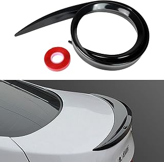Tongze 4ft Universal Rear Spoiler for Cars: Gloss Black Universal Spoiler Wing for Trunk/Rear Window/Car Roof Joint for Tesla Honda Nissan Kia BMW and Most Car(Gloss Black)