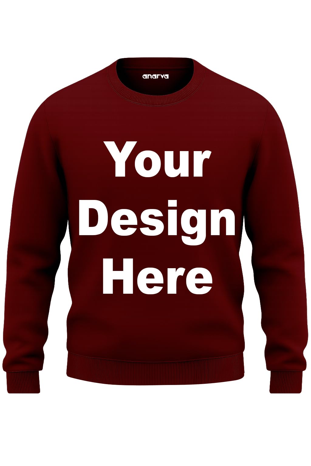 amazon brand - anarva Customized Sweatshirt with Photo, Logo or Text Print | Personalized Unisex Sweatshirt for Gifting, College, Events & Branding | Soft Cotton Winter Wear-picture-54
