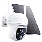 Solar Security Wireless Camera 3MP 360° View Solar Battery Powered WiFi Camera AI Motion Detection/2-Way Talk/Spotlight/Siren/IP65/Cloud/Up to 512G SD Storage( About 180 Days Storage SD Card Included)
