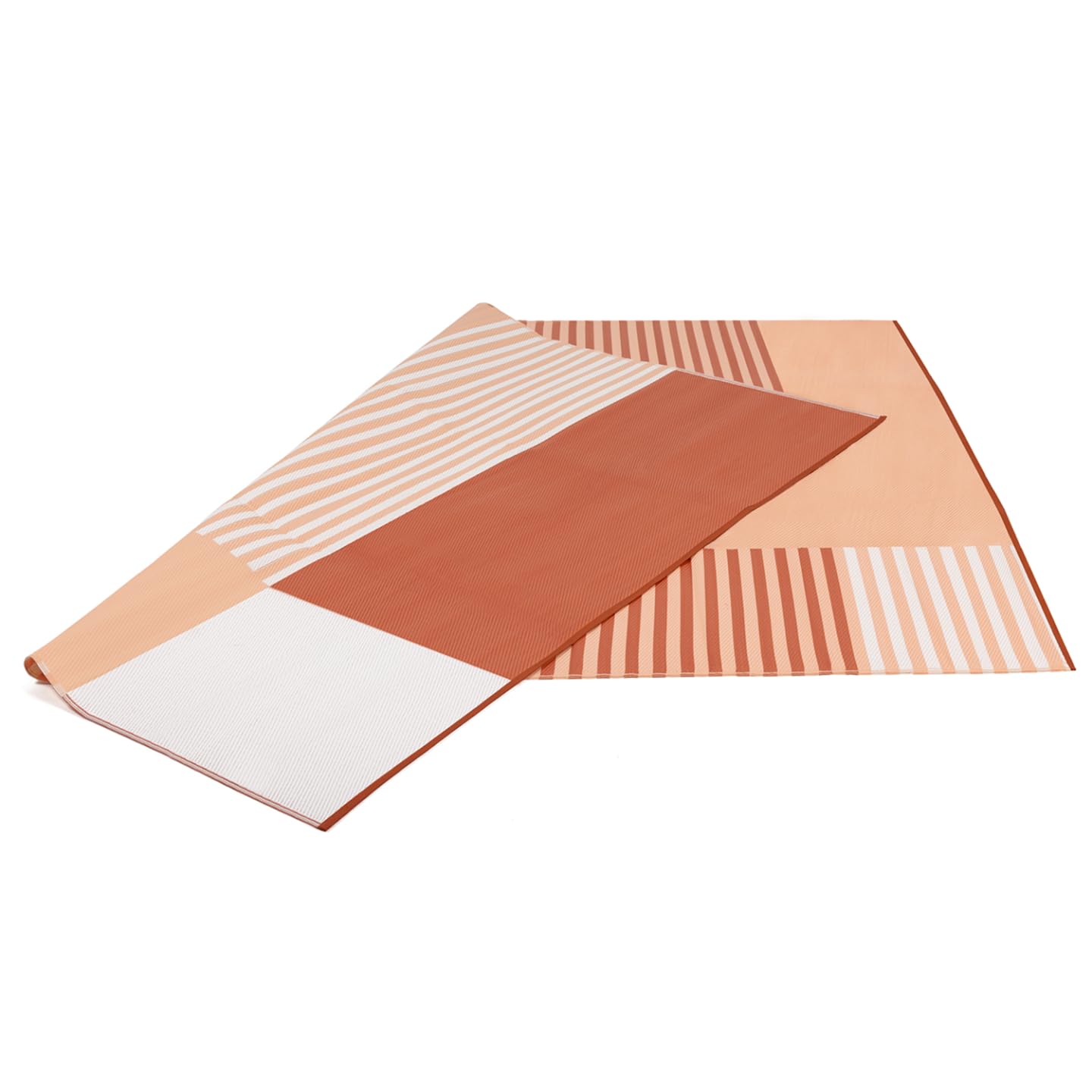 IDMarket - Tapis extérieur GEOMETRIQUE Terracotta 270 x 370 CM