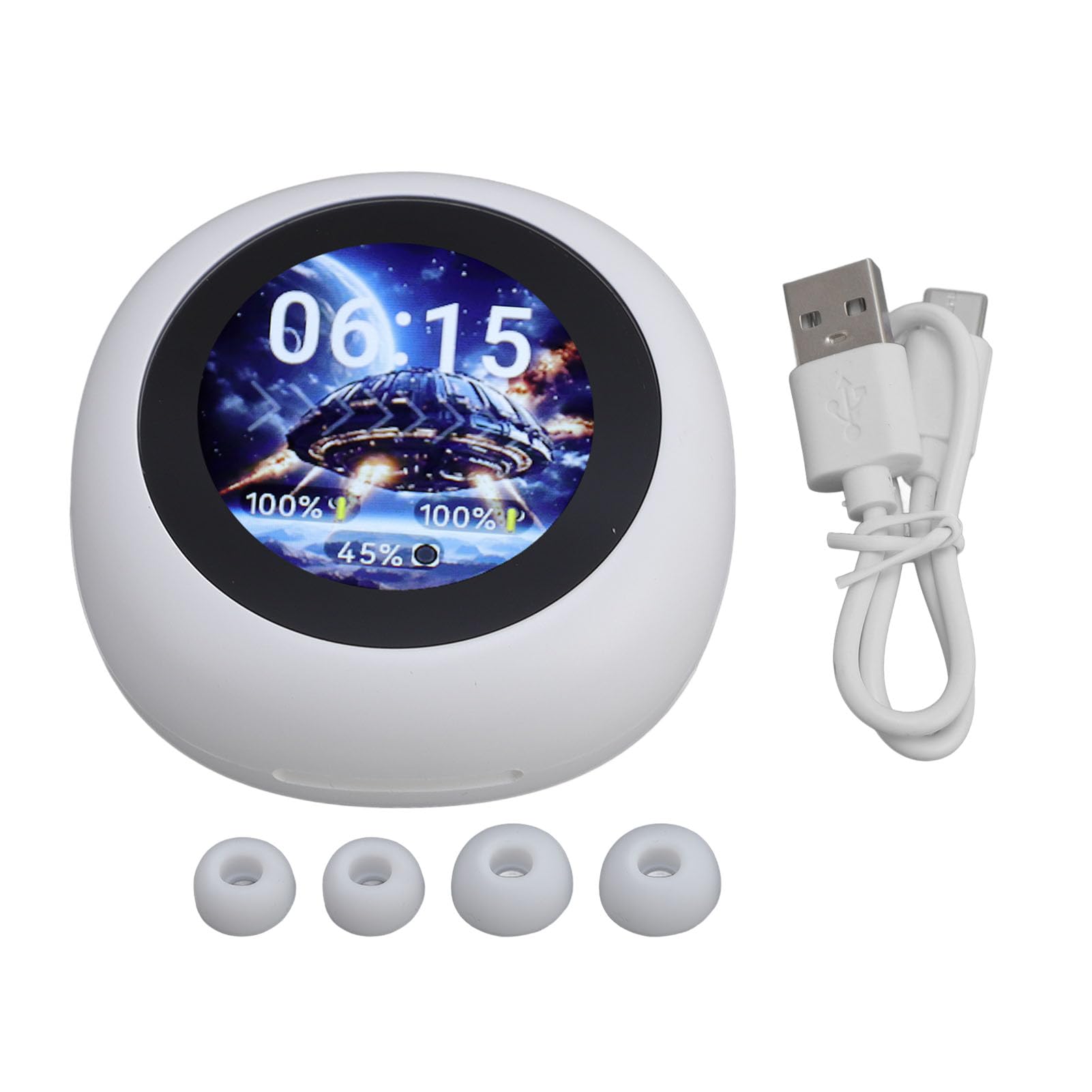Generic Auricolari per Traduttore Linguistico Wireless con Bluetooth 5.4, Auricolari di Traduzione Multifunzionali per i Viaggiatori (WHITE)