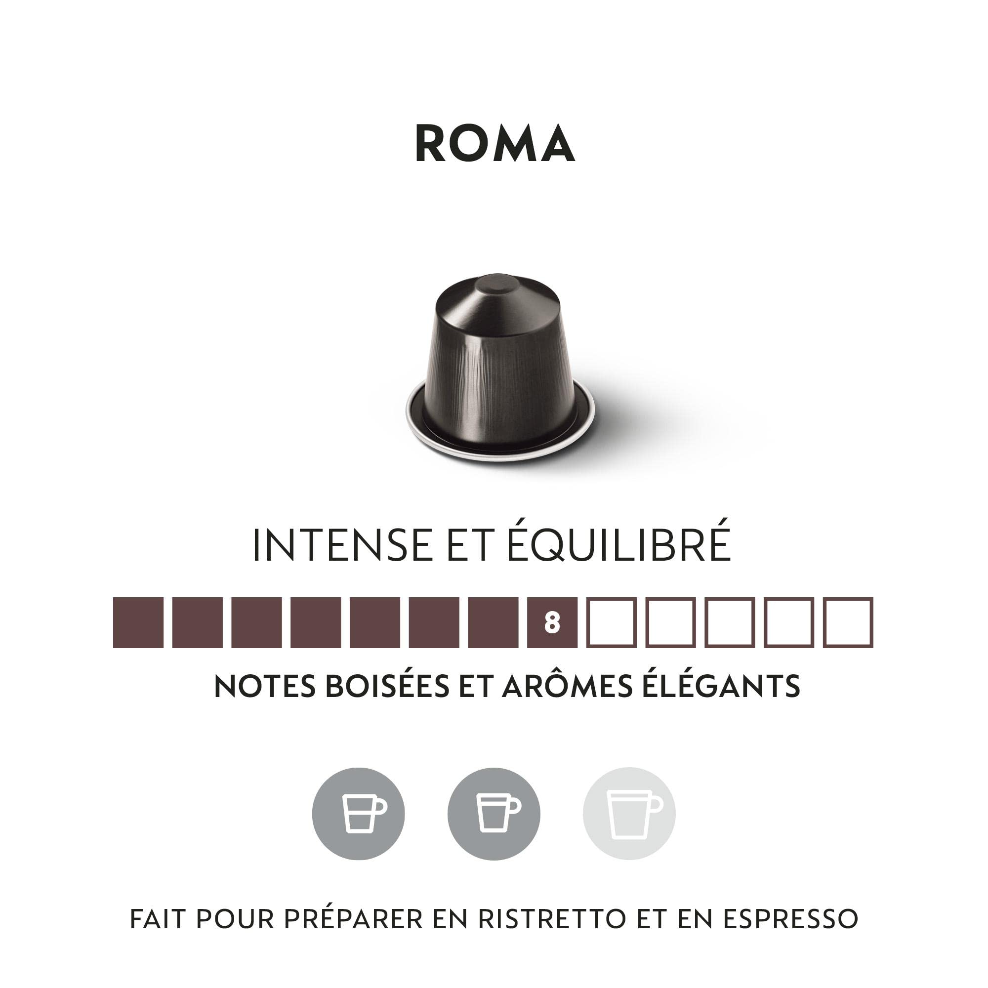 Nespresso Oryginalny zestaw 200 kapsułek kawy Roma - intensywność 8 - do risterto i espresso - (20 opakowań po 10 sztuk)