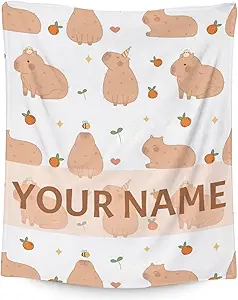 Personalized Blanket Gifts with Name - 30"x40" Cute Throw for Kids, Girls - White Soft Fuzzy Blankets for Couch & Office
