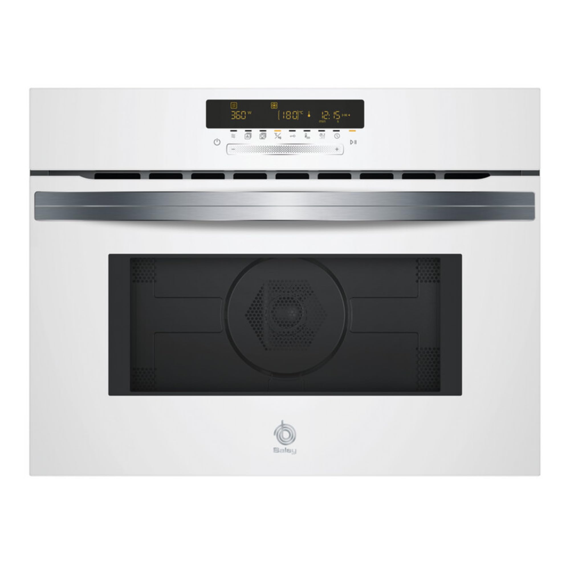 Balay - Horno compacto con microondas, 60 x 45 cm, 15 recetas automáticas, Cristal blanco, 3CW5179B2