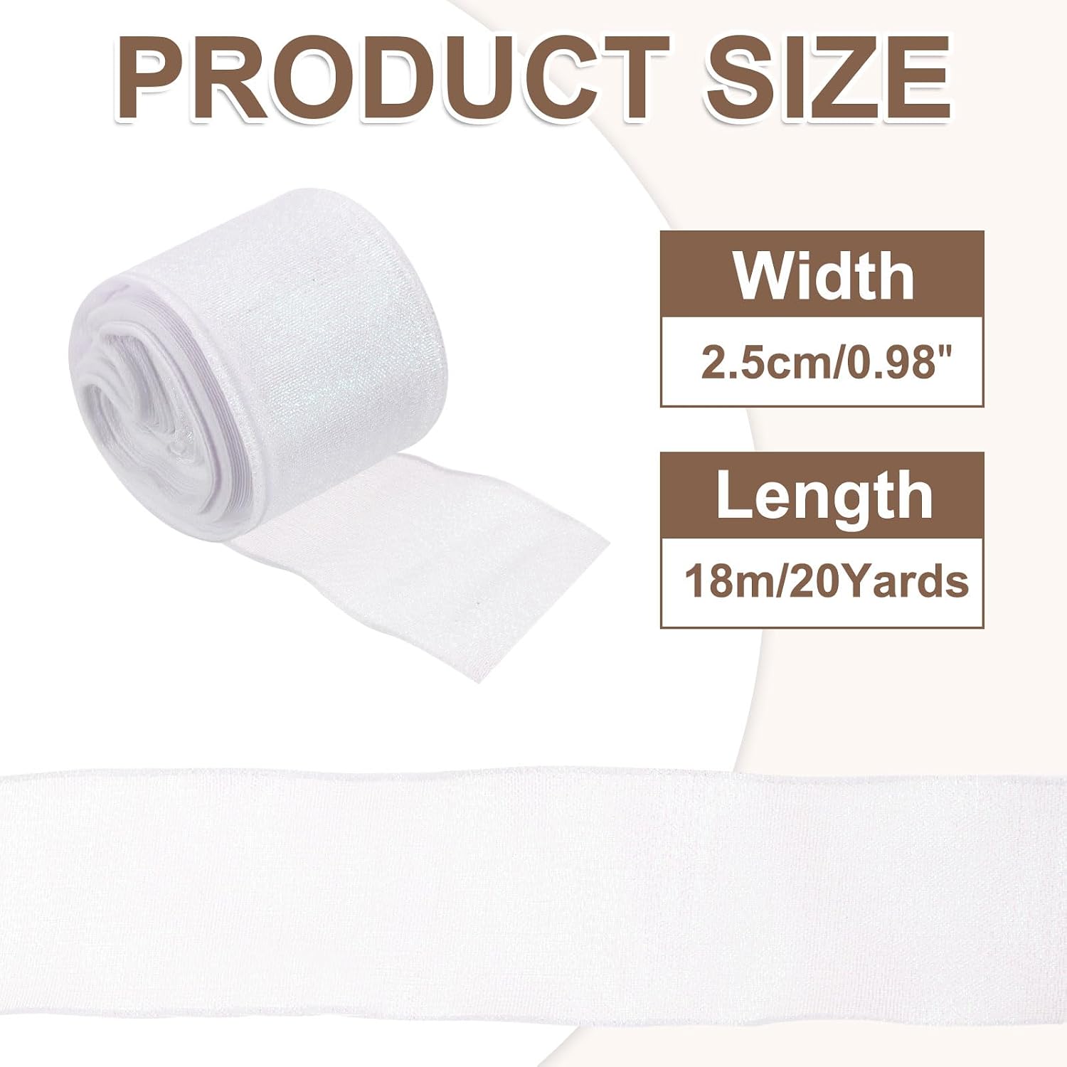 PATIKIL 1.6 Inch x 10 Yards Sheer Organza Ribbon, Sparkly Gifts Wrap Ribbons Pearlescent Yarn Packaging for Wedding Party Cake Flower DIY Decorations, White