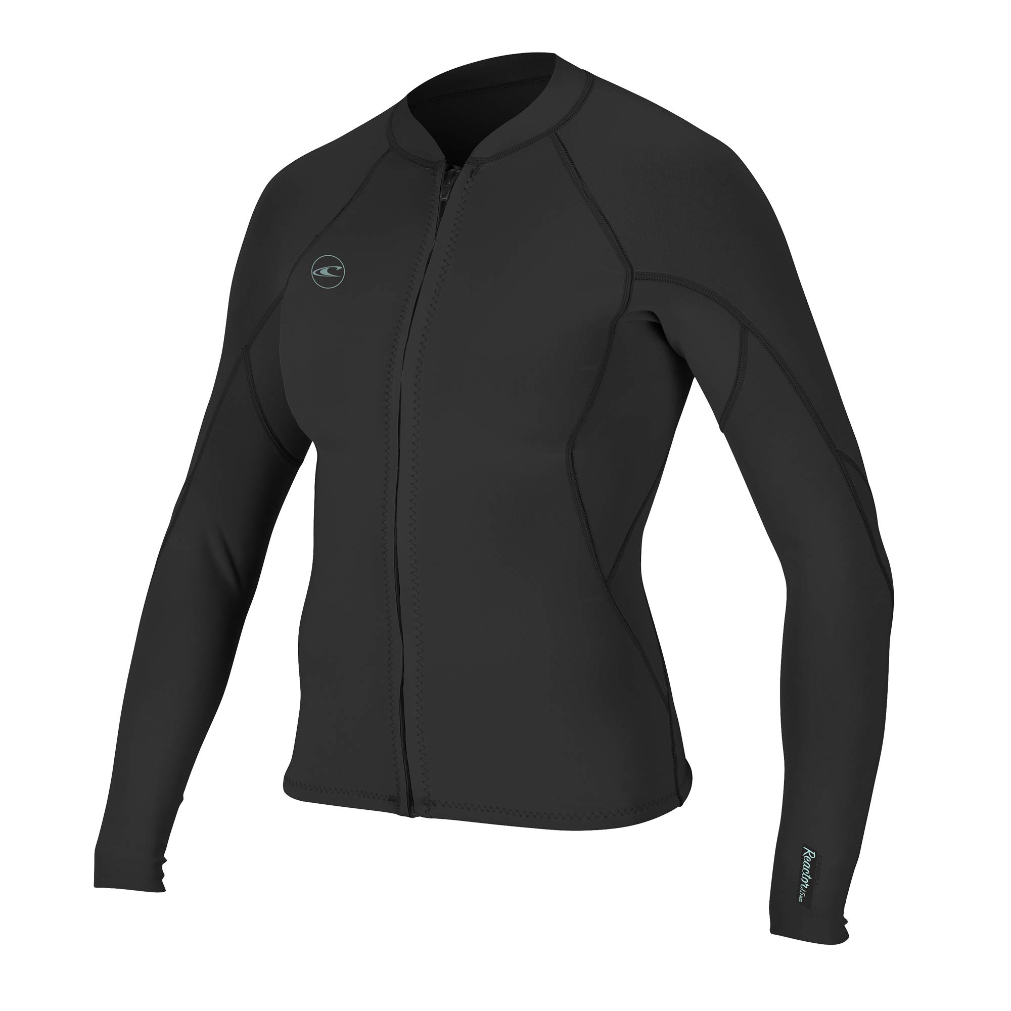 O'NEILL ONeill Womens Reactor II 1.5mm Front Zip Neoprene Wetsuit Coat Jacket Black - Easy Stretch Breathable Womens Size - US 14