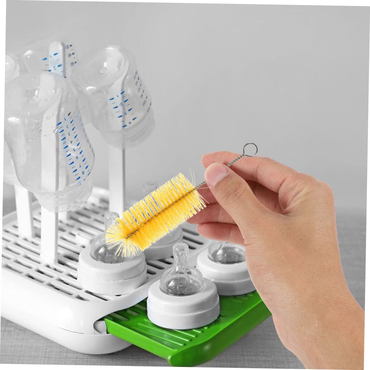 Healeved 60pezzi Spazzole Per La Bottiglie Per Multi- Inossidabile e Silicone Bottiglie Utensili Giallo