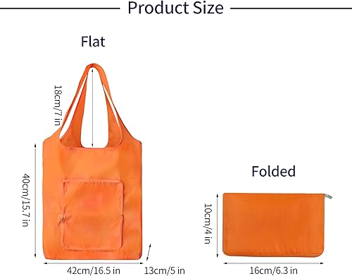 Miniatura 9 de ACBSUSU Paquete de 5 bolsas portátiles de nailon Ripstop, bolsas de almacenamiento para el hogar de gran capacidad, bolsas de comestibles, bolsas de