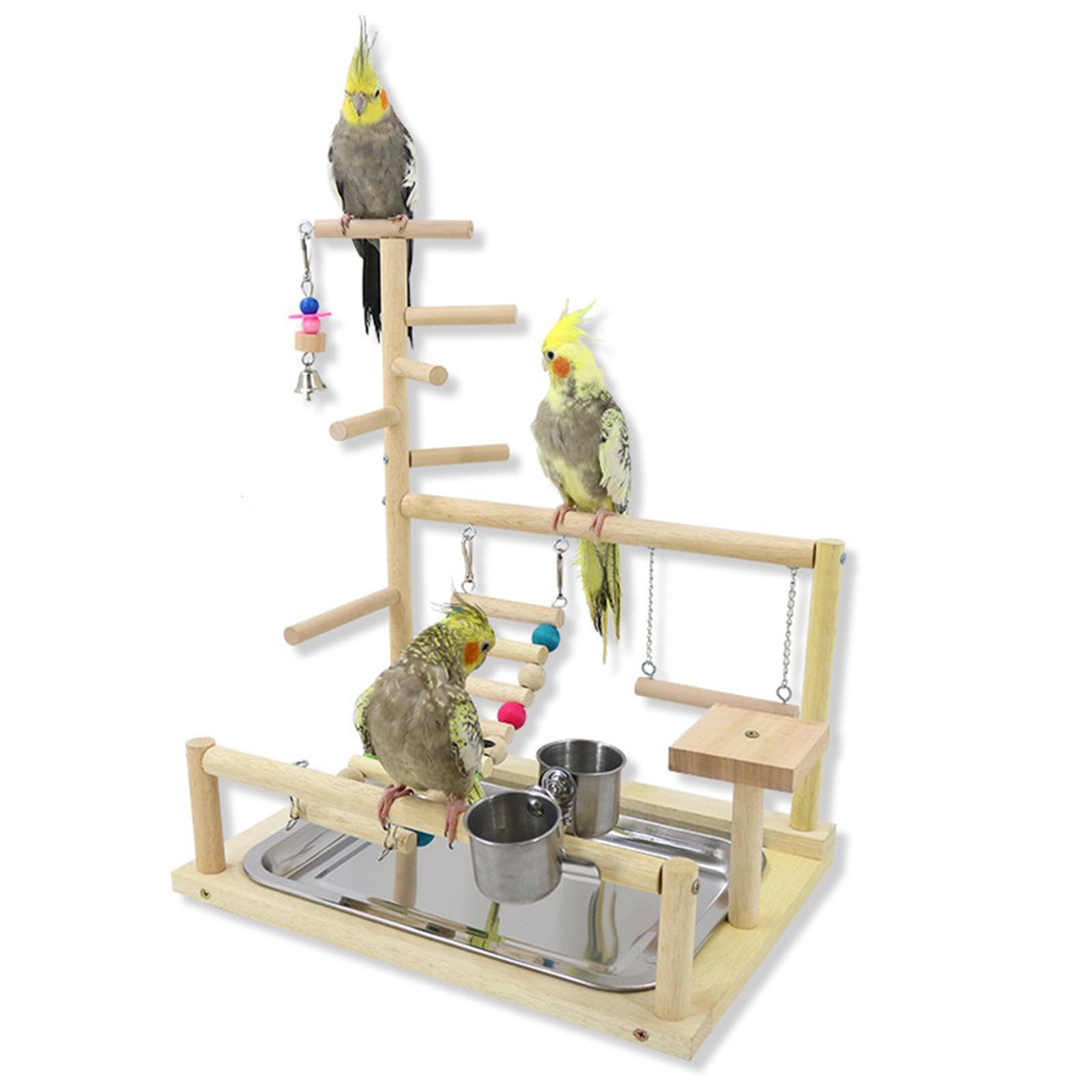 Harilla Parque de Juegos para Loros, Pájaros, Juguetes Colgantes, Ejercicio, Juego, Estar de Pie, Trepar, Percha, Gimnasio, Soporte de Juego para Periquitos Y