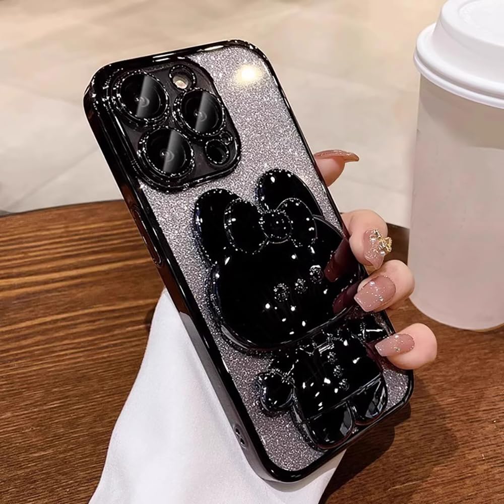 Coque miroir pour iPhone 15 Pro protégeant l'appareil photo avec béquille - 8