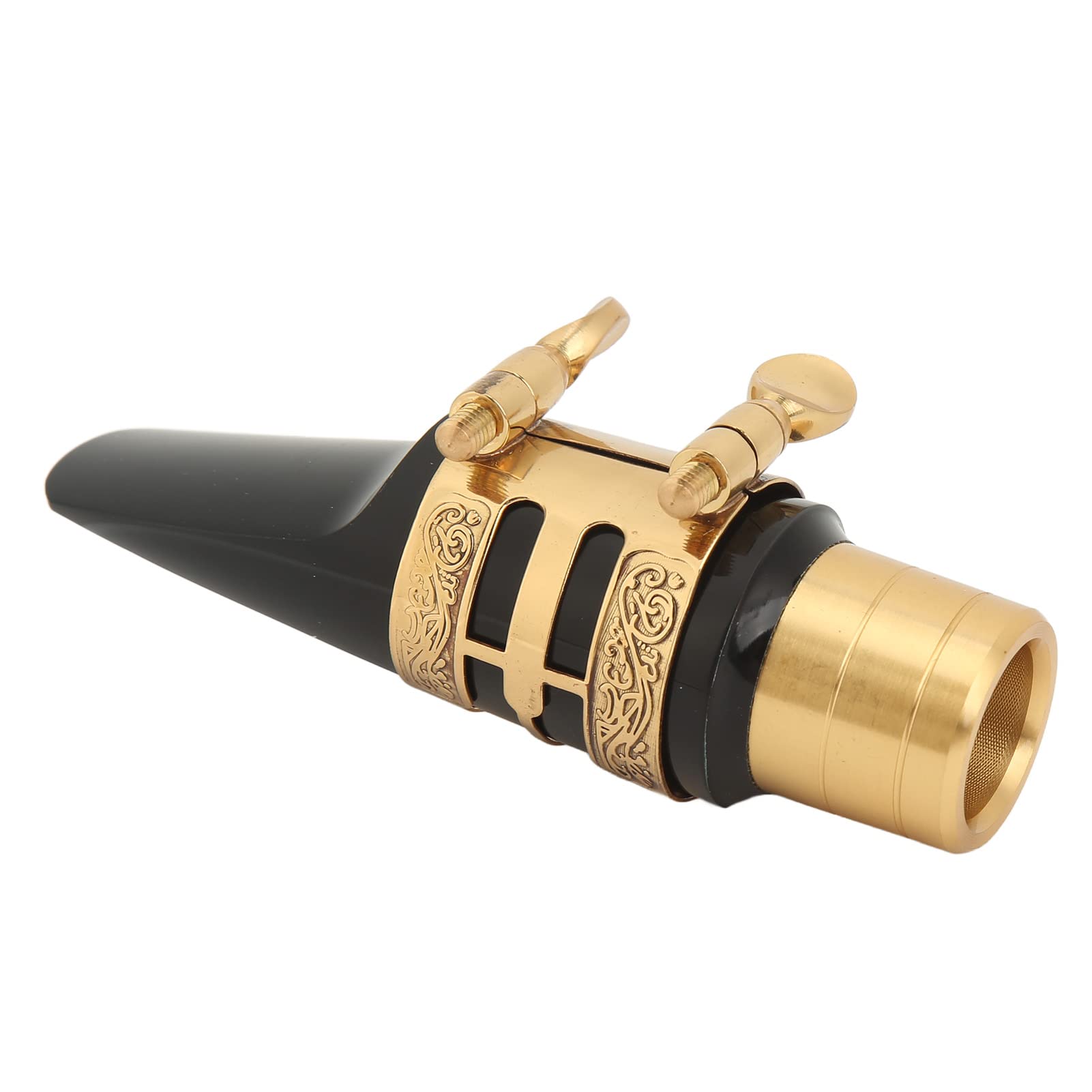Kit de boquilla para saxofón alto , equilibrado tono focalizado transparente , kit de boquilla de saxo alto con ligadura de tapa para instrumento de viento de madera