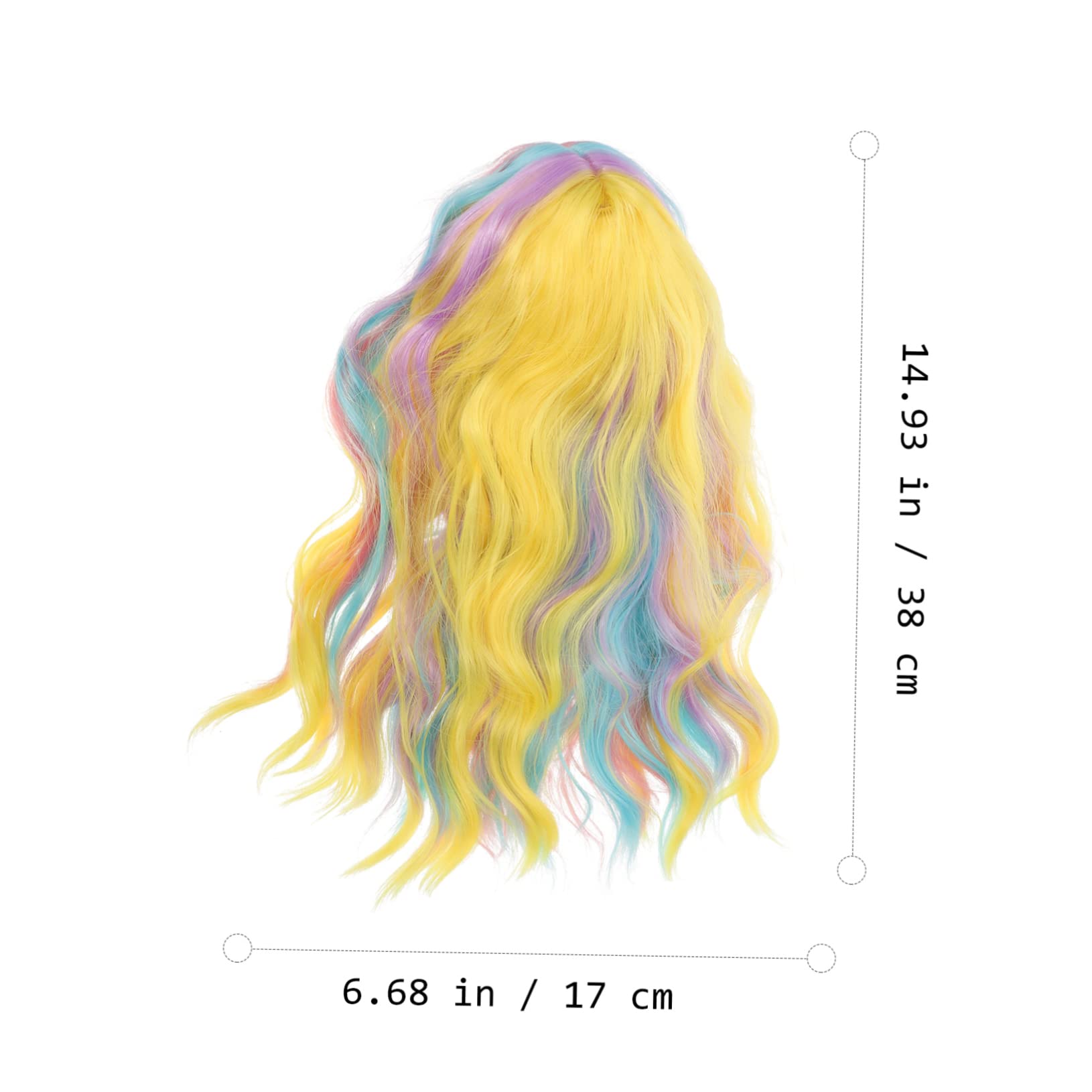 Rainbow Wavy Wig Bunte Wellige Perücke Schulterlänge Für Cosplay Partys Und Alltäglichen Gebrauch Hitzebeständigem Material Leicht Zu Pflegen Und Stylisch