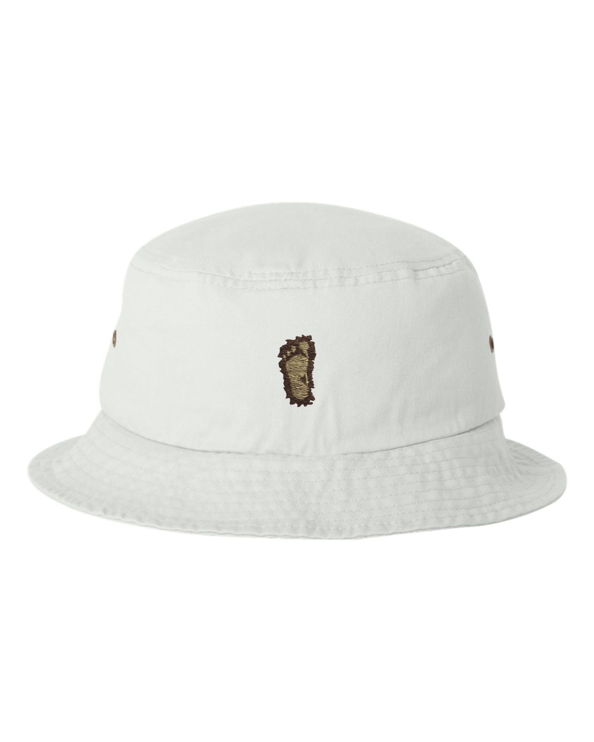 Go All Out One Size White Bucket Bigfoot Sasquatch Footprint Embroidered Cap Dad Hat