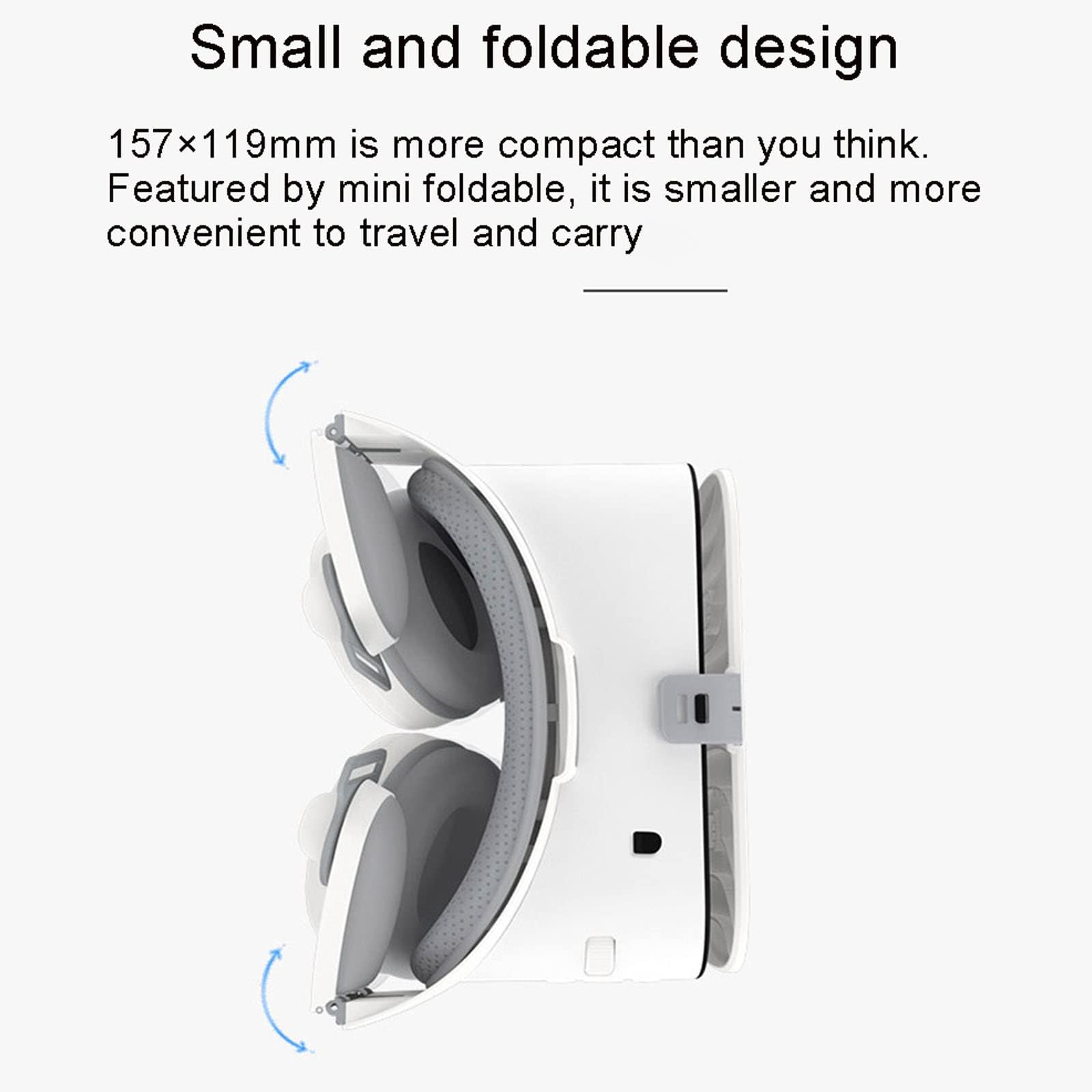 Occhiali per Realtà virtuale 3D, Occhiali per Realtà virtuale universali, Nuovi e Comodi Occhiali 3D VR, Cuffie da Gioco VR, per Adolescenti, Adulti, Ragazzi,White