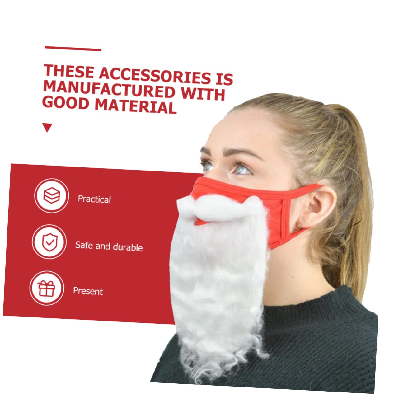 LIFKOME 5 Set Abito Natalizio Sopracciglio Finto Cappello Da Festa Di Natale Puntello Cosplay Di Babbo Natale Cappelli Di Accessorio Del Costume Di Babbo Poliestere Rosso