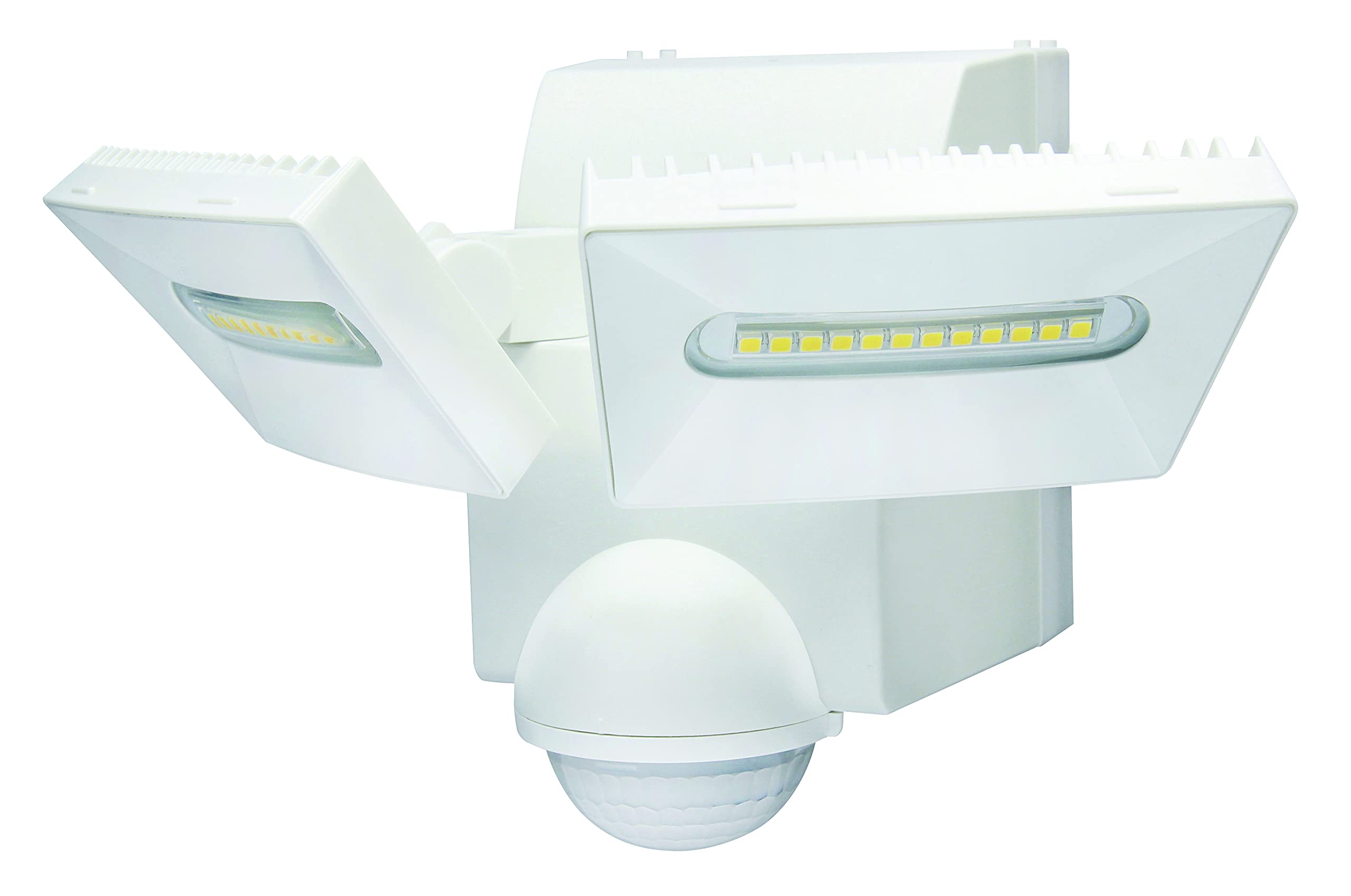 Iq Group White Iq Twinspot Pir Battery Operated Security Light - Outdoor Security Wall Light - Exterior Battery Operated Pir Motion Sensor - 800 Lumen Led Twinspot (Single), Lb1880-Wh