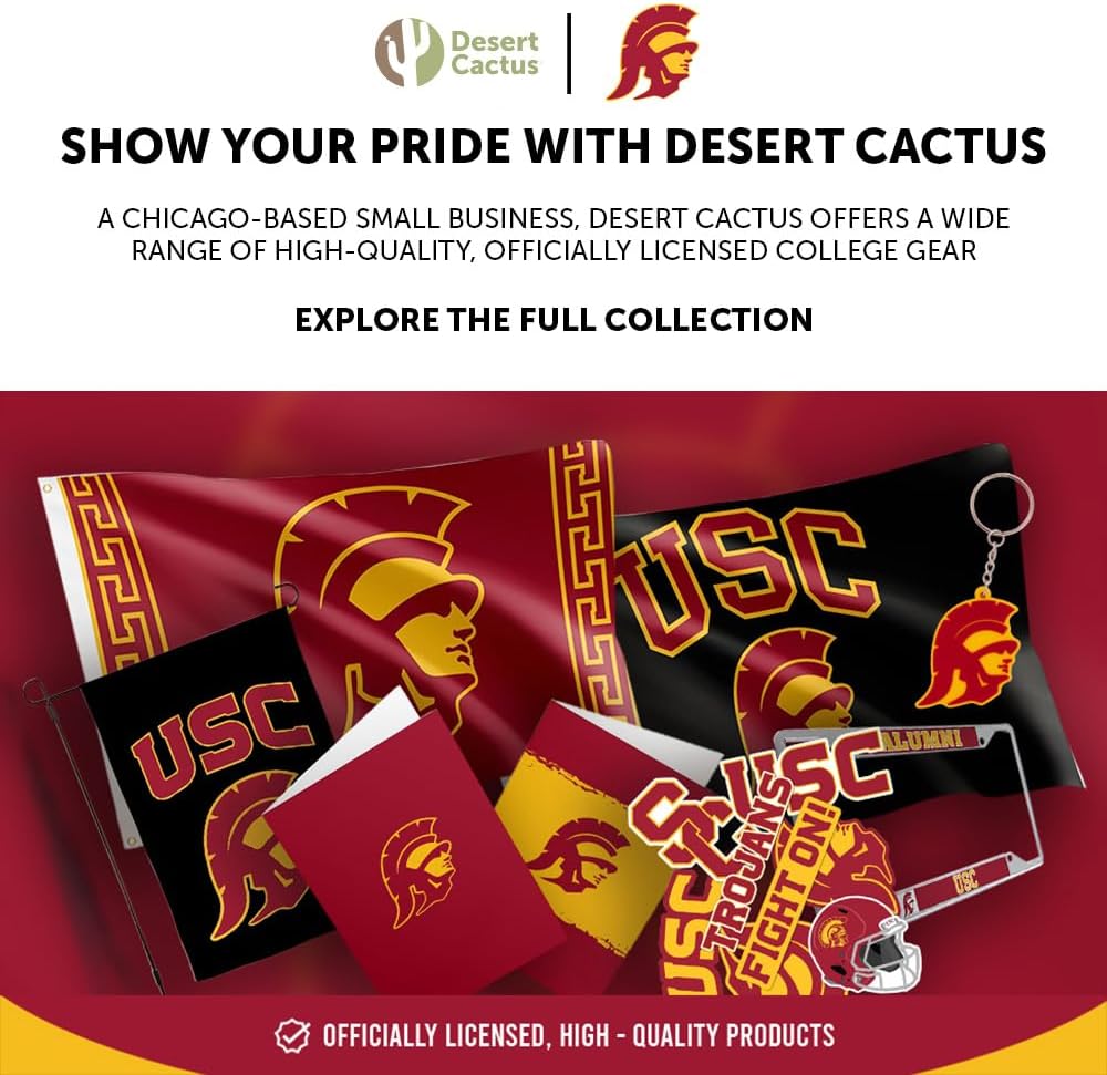 Desert Cactus University of Southern California Cupcake Topper and Cake Toppers Set - USC Trojans 25 Pcs Food Party Supplies, Tablecloth Decorations, Graduation and Game Day