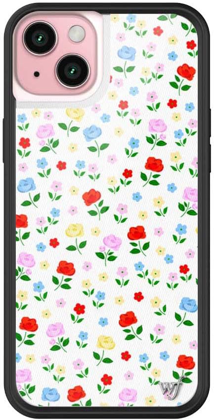 Wildflower Cases - Compatible with iPhone 15 Plus | Protective Black Bumper, 6.5ft Drop Test Certified, Women Owned Small Business | Cute Pink Hearts Ombre Trendy | Rose Latte Love