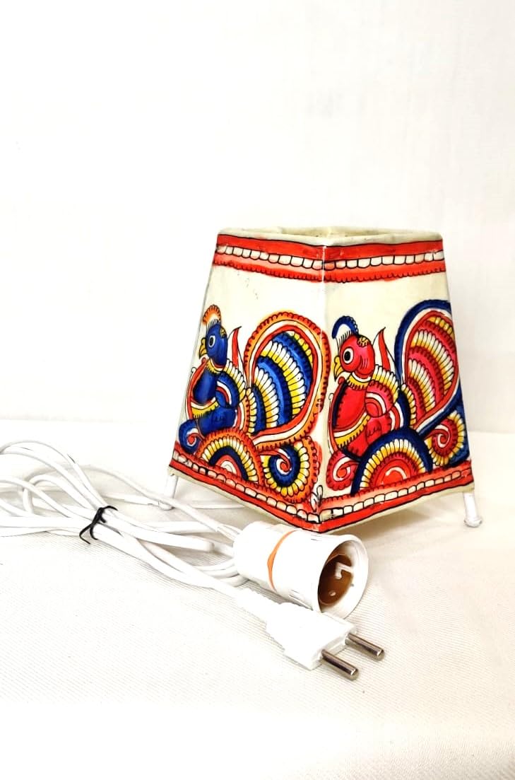 レトロ 置き時計 CRAFT-ART 教会モチーフ ライト付き インテリア Buy EchoCraft Andhra Handicraft Leather Square Table Lamp for Home