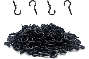 120 Pcs 1/2 Inch Screw-in Cup Hooks - Black Nickel Plated Metal...