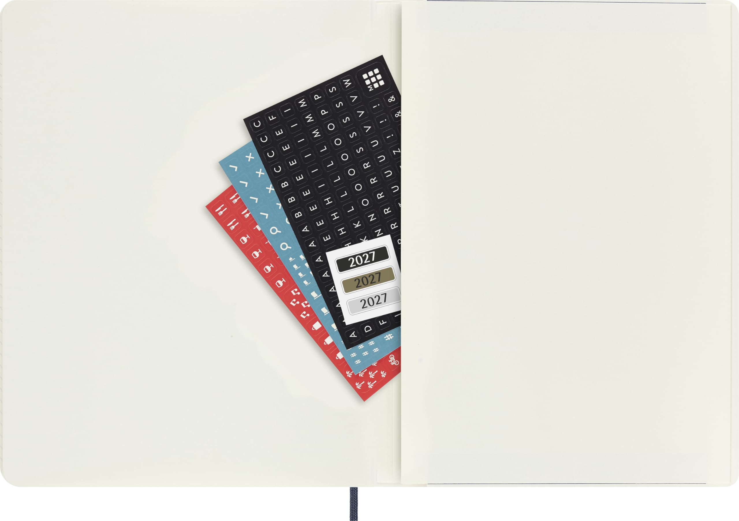 Agenda Hebdomadaire Moleskine 2027, Agenda de 12 Mois avec Espace pour Prendre des Notes, Couverture Souple et Fermeture Élastique, Format XL 19x25 Cm, Couleur Bleu Saphir