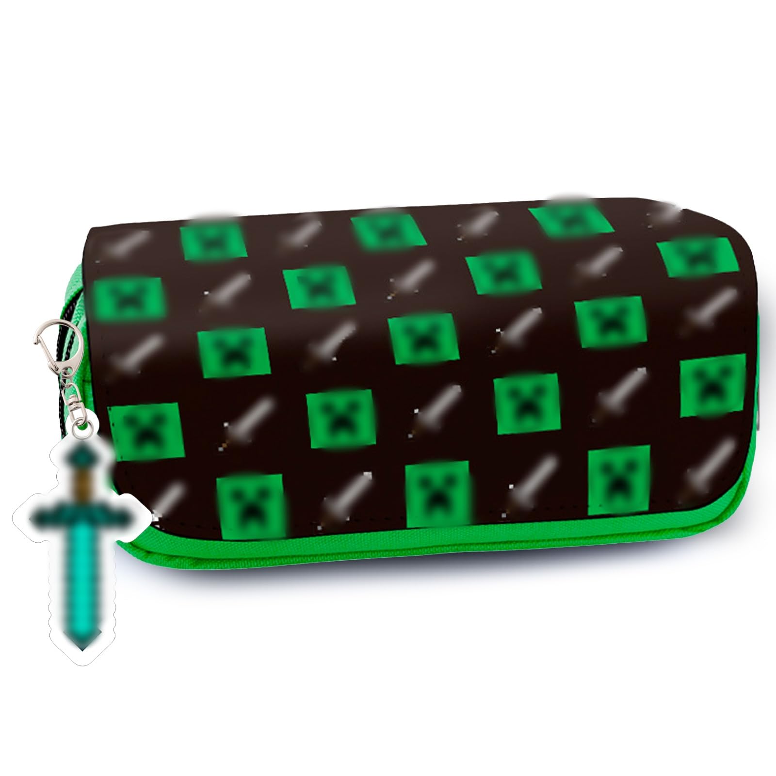 yumcute Pencil Case Large Capacity Pen Bag with Zipper Keychain Double-Layer Pencil Case School Supplies with Stationery School Supplies for Kids Teenage Gifts for Boys Girls