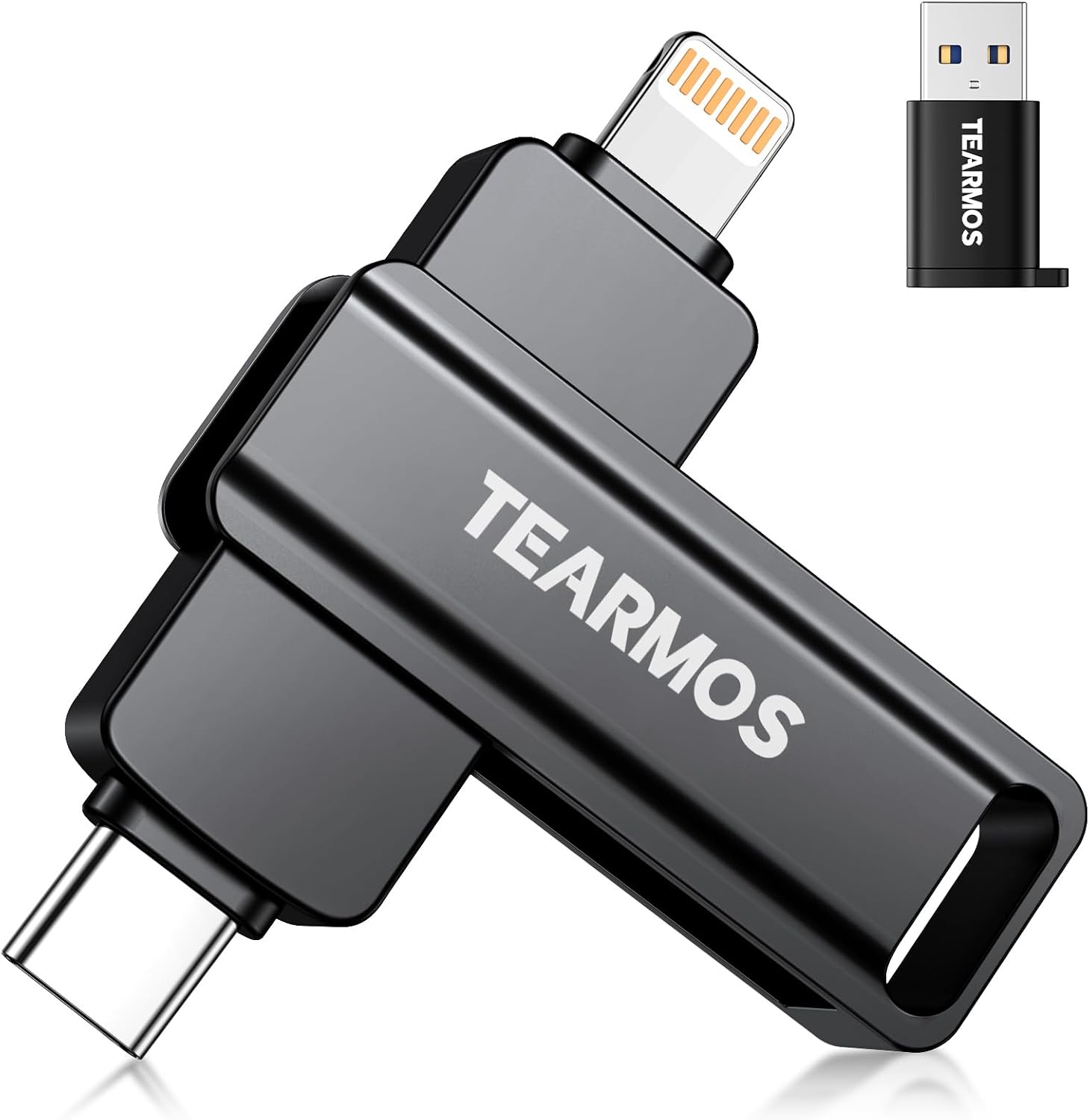 256GB Photo Stick for iPhone Flash Drive, Memory Stick Phone Storage for Photos and Videos Files Backup, Compatible with iPhone iPad Android PC, Plug & Play, No App Required (Gray)