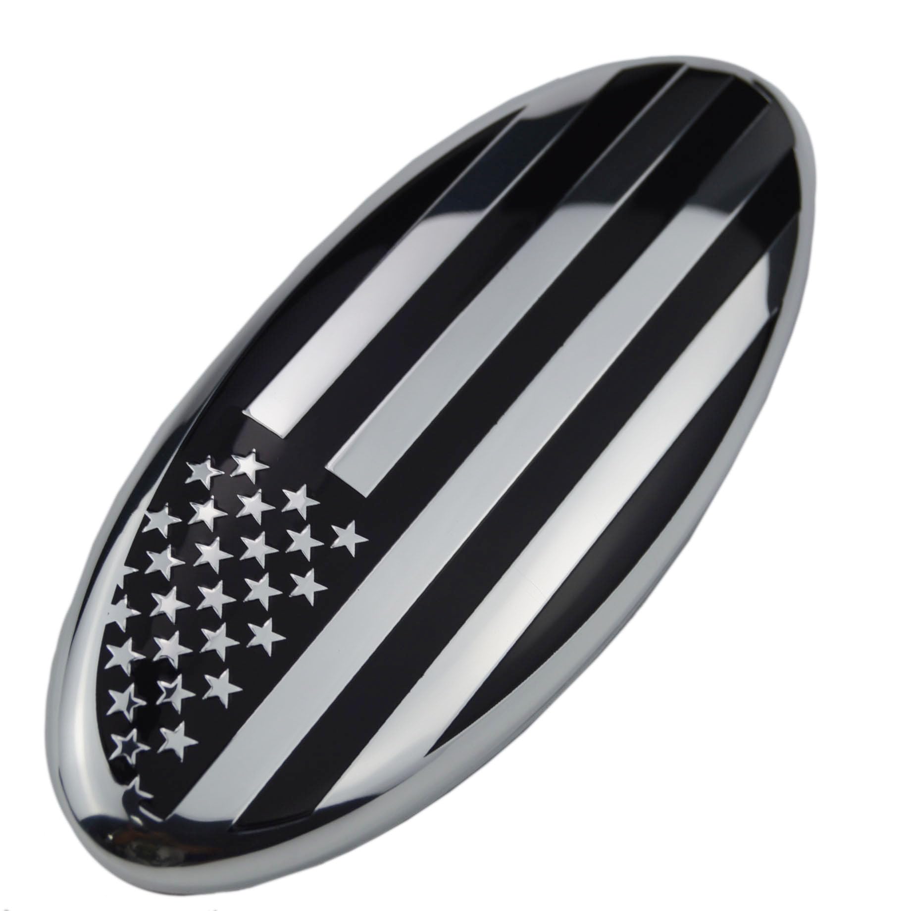 Photo 1 of for Ford Embossed 3D American Flag Emblem Oval Decal USA US Badge for 04-10 Explorer 03-06 Expedition 07-14 Edge 07-12 Fusion 08-15 Escape 99-04 F150 F250 F350 Rear Tailgate 7 inches for rear Black above silver