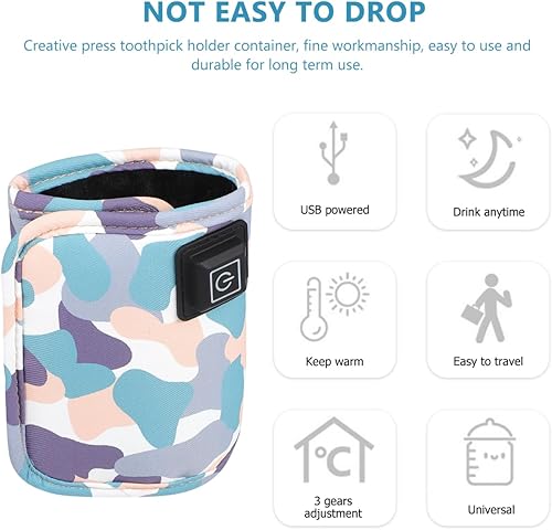 Miniatura 5 de Toyvian Calentador de biberones USB de 3 engranajes con temperatura ajustable, bolsa de botella de leche aislada, bolsa calentadora de leche materna