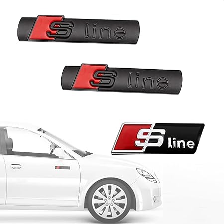 Audi Originele Black Edition-ringen, Blackline-embleem, zwart logo, compatibel met de auto